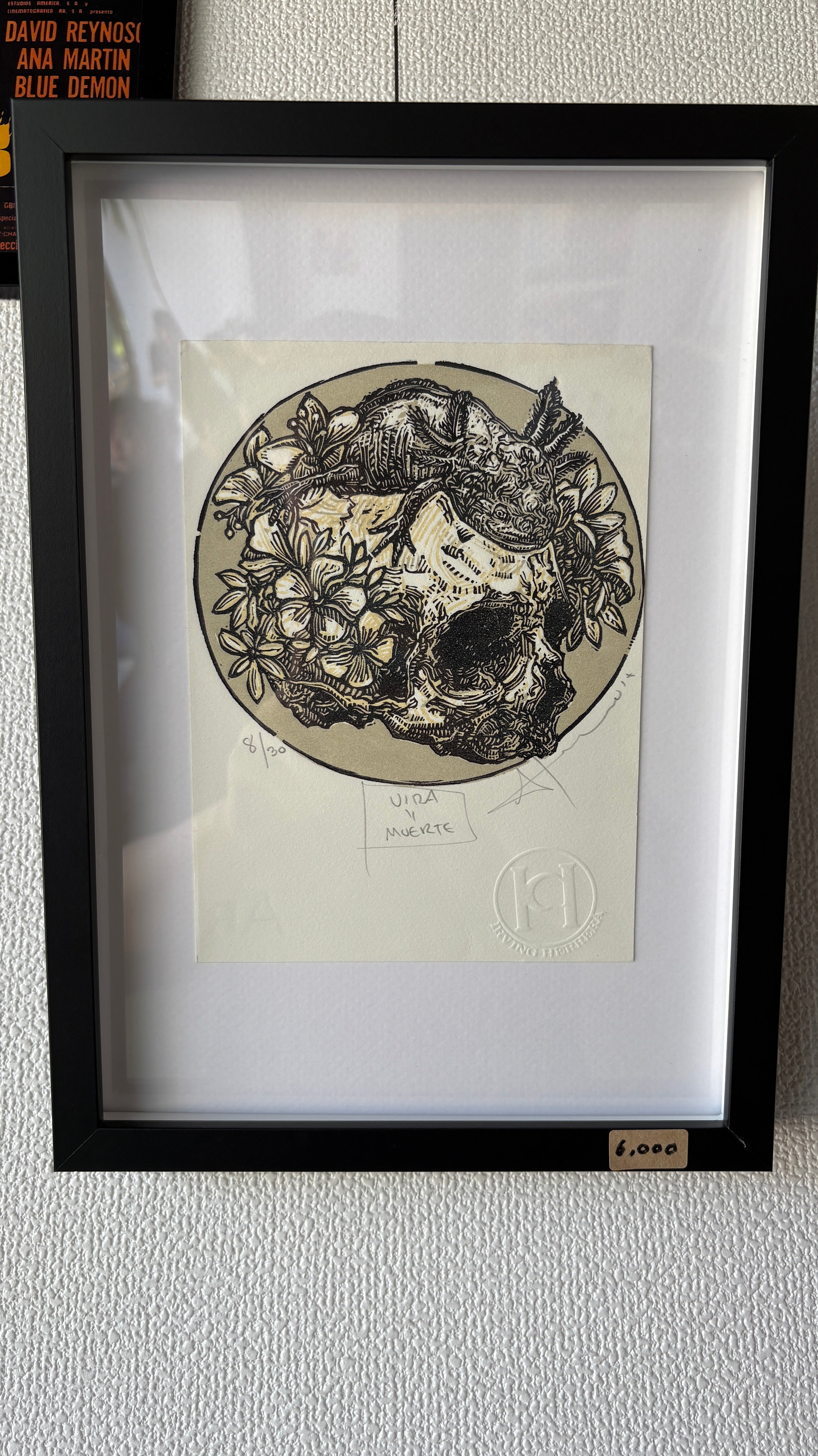 Grabado Skull and Iguana GD003